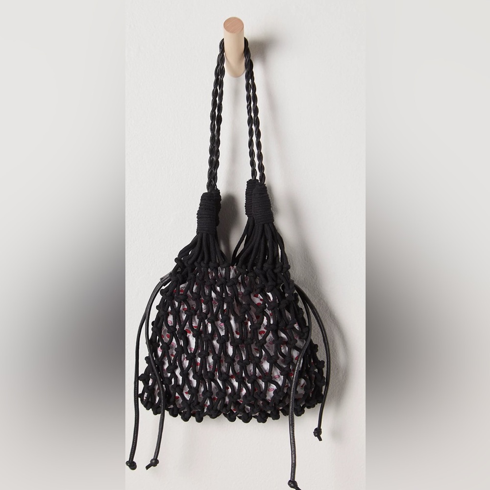 Free People Daily Shoulder Black Net Bag